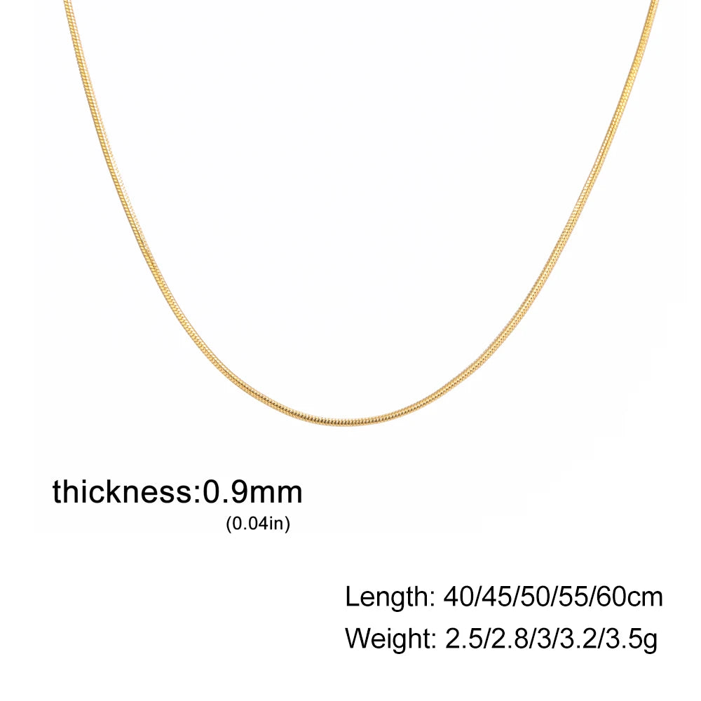 Skyrim Edelstahl Gold Farbe Runde Schlange Kette Halskette Frauen Männer Lange Hals Ketten Trendy Punk Schmuck Geschenk Großhandel