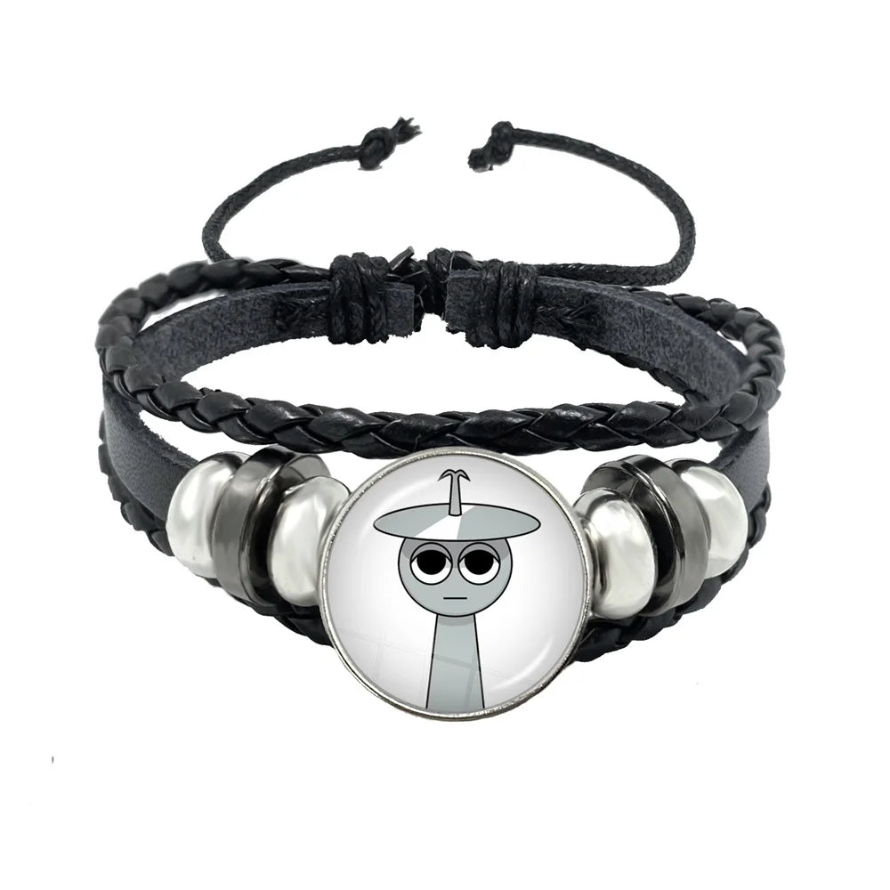Sprunki Incredibox Anime Cartoon Charakter Leder Seil Armband Kunst Mehrschichtige geflochtene Armbänder Handgefertigte Schmuckzubehör