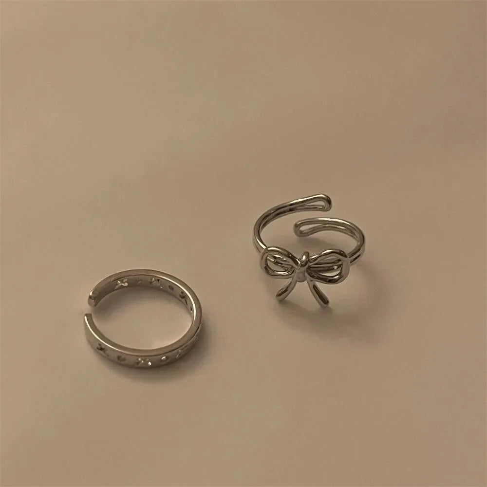 Modetrend Rosa Kristall Schleife Herz Ringe Zirkon Ring Y2K Glänzende Zirkon Ringe für Frauen Mädchen Party Ästhetischen Schmuck 2025
