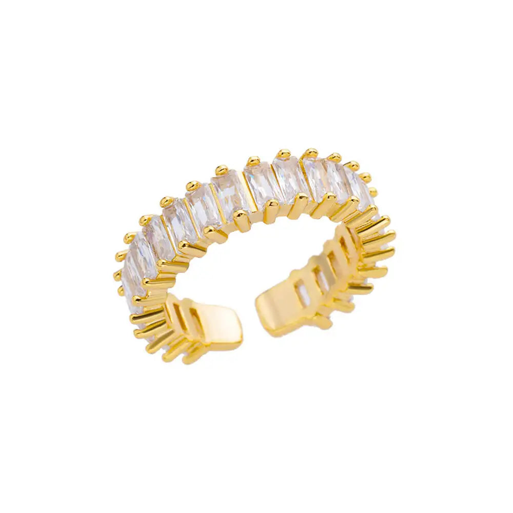 Mini Zirkon Grüne Ringe Für Frauen Edelstahl Gold Farbe Einstellbare Finger Ring Verlobung Hochzeit Weihnachten Schmuck Geschenk