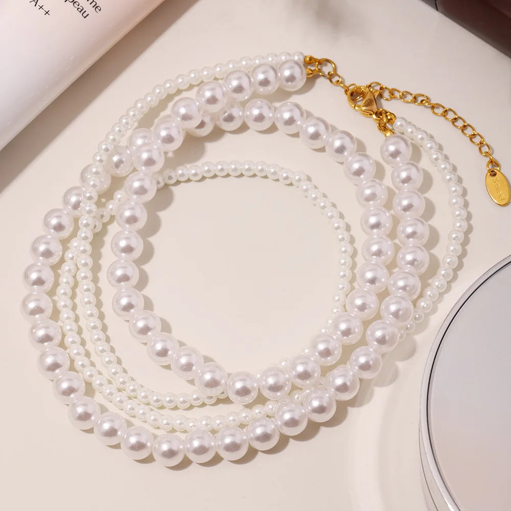 Liora Premium Simulierte Perle Edelstahl Halskette Ringe Baumeln Ohrringe Für Frauen Hypoallergen Frauen Schmuck Sets Geschenke