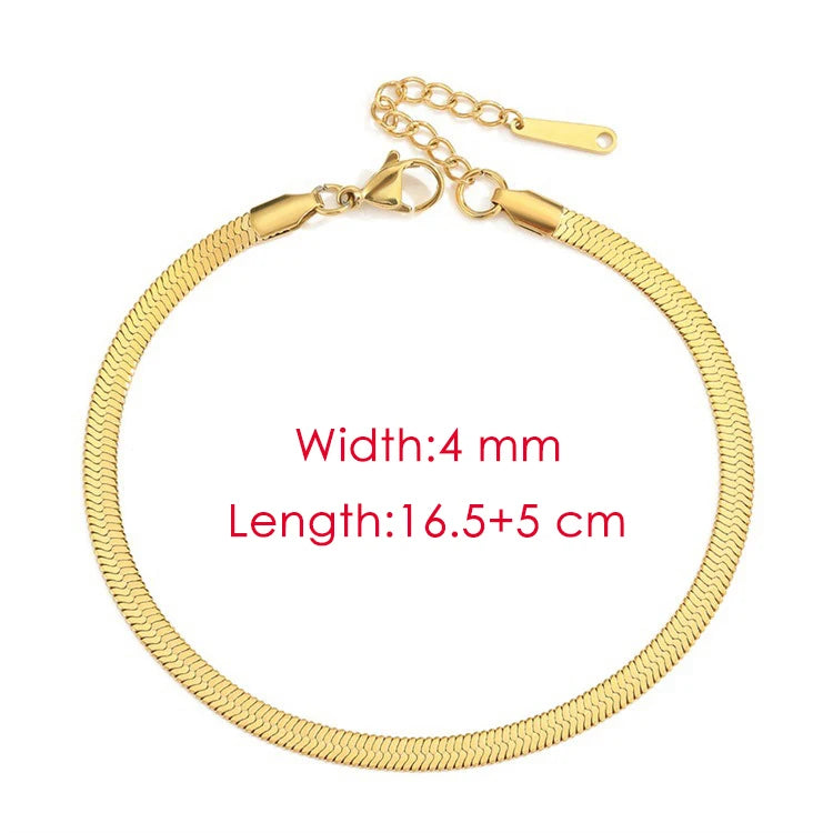 Klinge Kette Fußkettchen für Frauen Gold Farbe Armband auf Die Bein Edelstahl Schlange Ketten Mode Strand Zubehör Schmuck C046