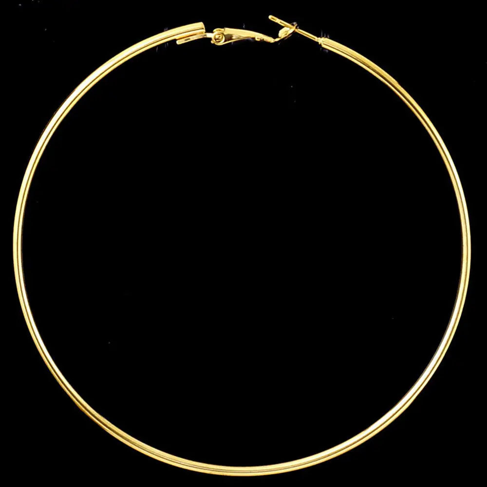 8/10mm Große Kreis Creolen Silber Farbe für Frauen Runde Große Kreis Ohrringe Hoops Ohr Ringe Party Club schmuck Geschenke