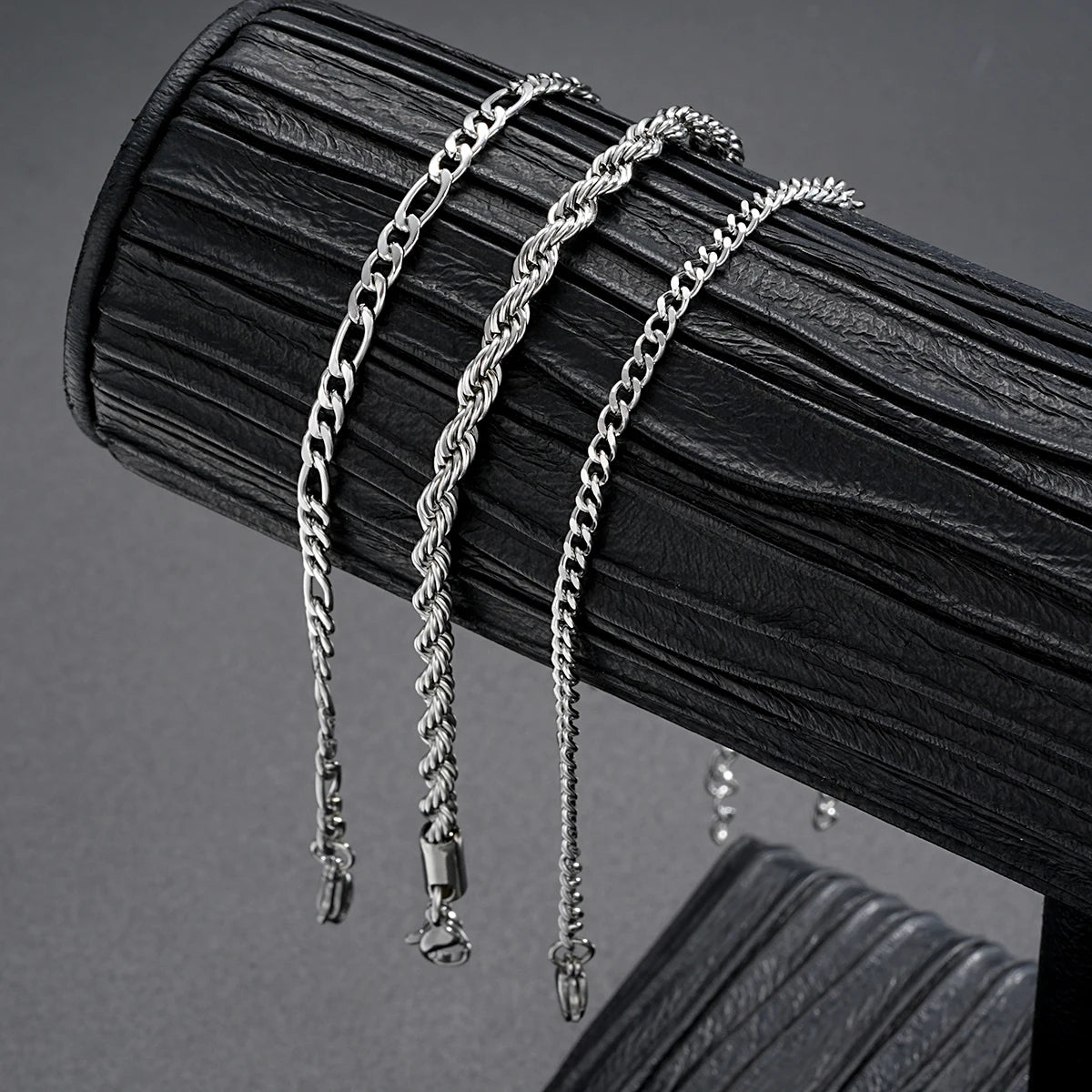 3 teile/satz Edelstahl Punk Kubanischen Kette Armband für Männer Minimalistischen Silber Farbe Hip Hop Armband Party Mode Schmuck Geschenke