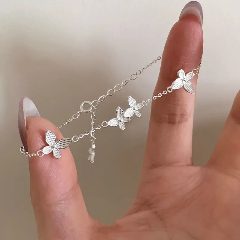 VENTFILLE Schmetterlingsarmband aus 925er-Sterlingsilber für Mädchen, Perlenschnur-Design, Insekt, modisch, vielseitiger Schmuck, Geschenk, Dropshipping