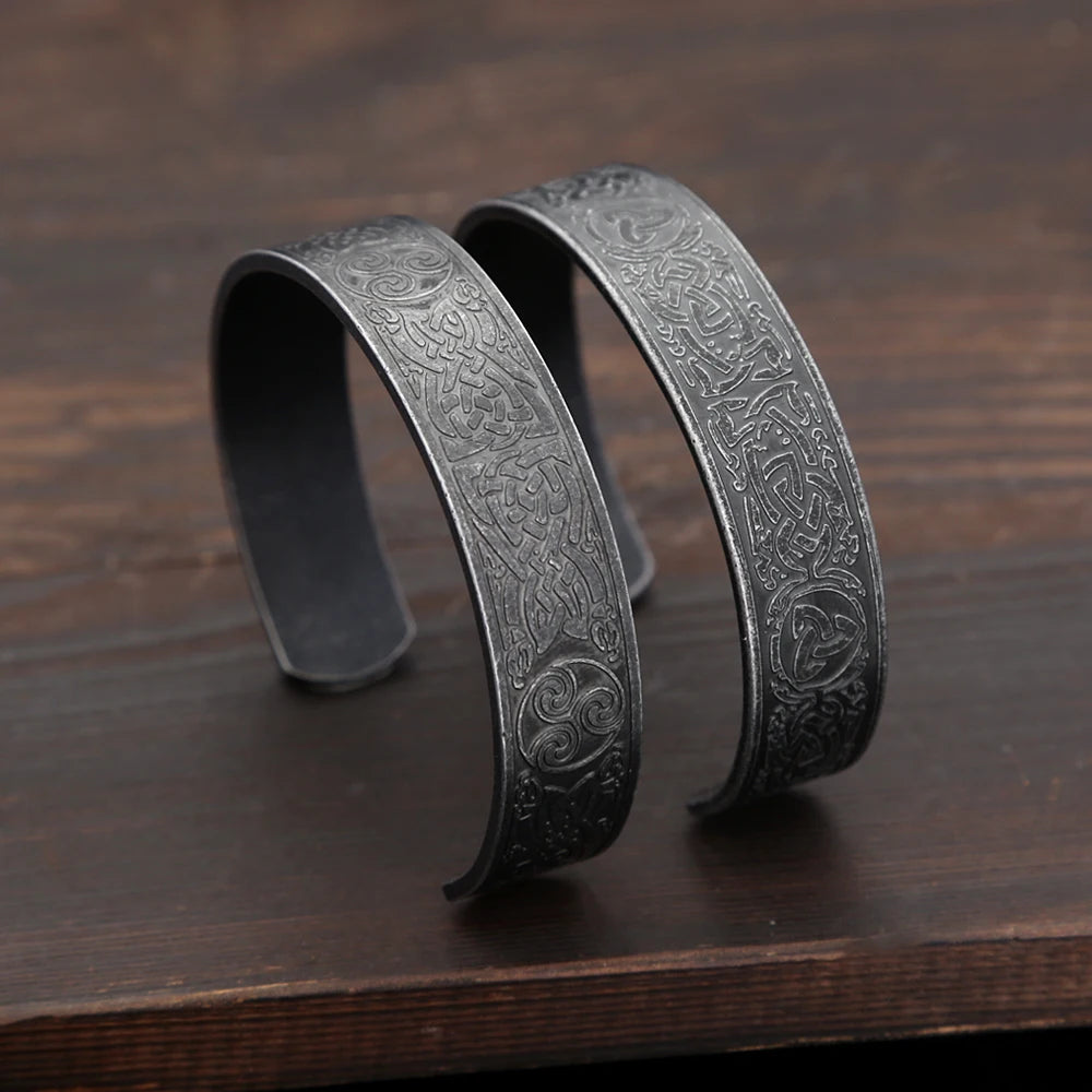 Vintage nordische Wikinger Valknut Armbänder Edelstahl keltischen Knoten Armreifen für Männer Mode Amulett Schmuck Geschenke Drops hipping