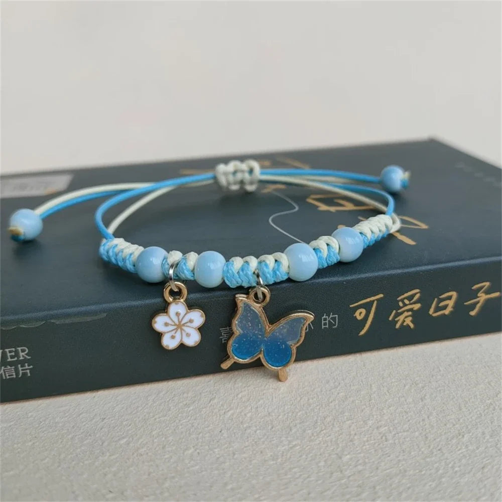 Süße Erdbeere Kirsche geflochtene Handschnur DIY verstellbare rote Seil Armbänder für Mädchen Mode Accessoires Geschenke Schmuck