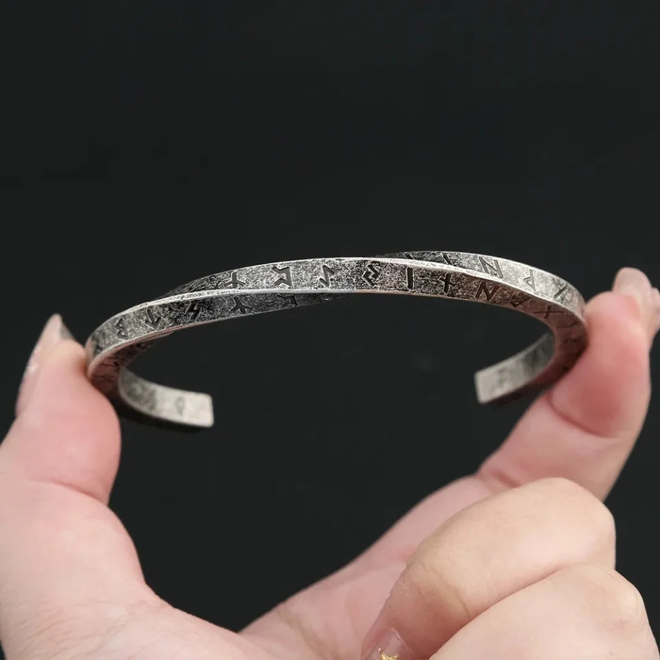 Nordic Vikings Twist Manschette Armband Punk Mode Edelstahl Viking Brief Armreifen Für Männer Vintage Partei Schmuck Dropshipping