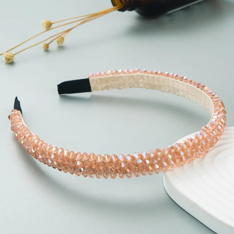 Frauen Mädchen Kristall Perlen geflochten handgemachte Haarband Stirnband Erwachsene Haarschmuck