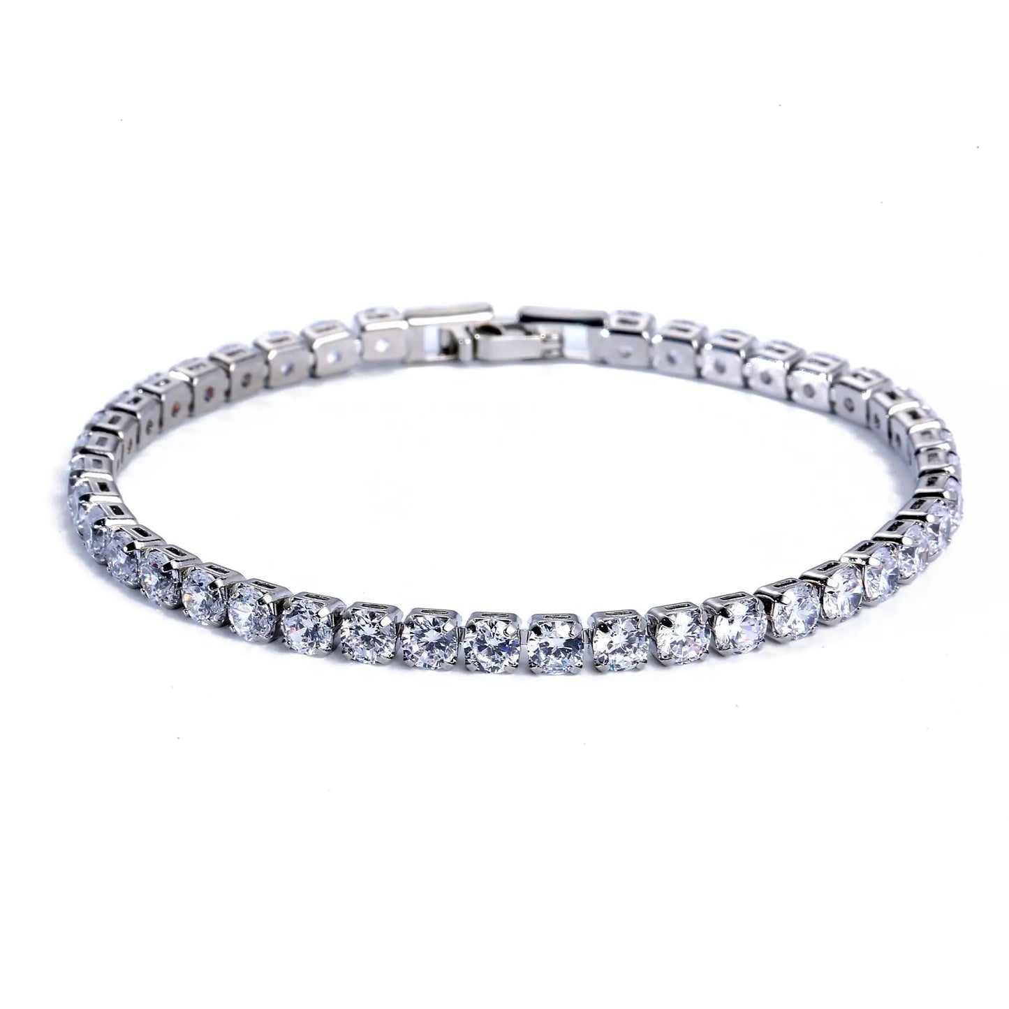 Luxus Hiphop Iced Out 4mm Zirkonia Kristall Tennis Armbänder Für Frauen Männer Gold Farbe Silber Farbe Armband Kette schmuck