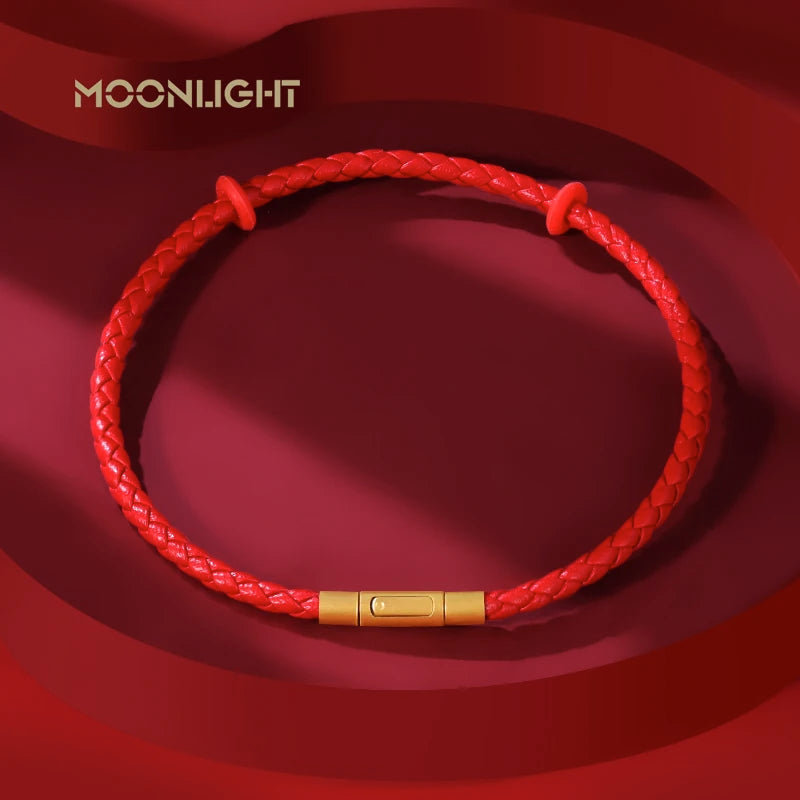 Einfache Stil Viel Glück Rot Leder Armband Für Unisex Grade 2mm DIY Perlen Edelstahl Dünne Armband Weibliche Mode schmuck