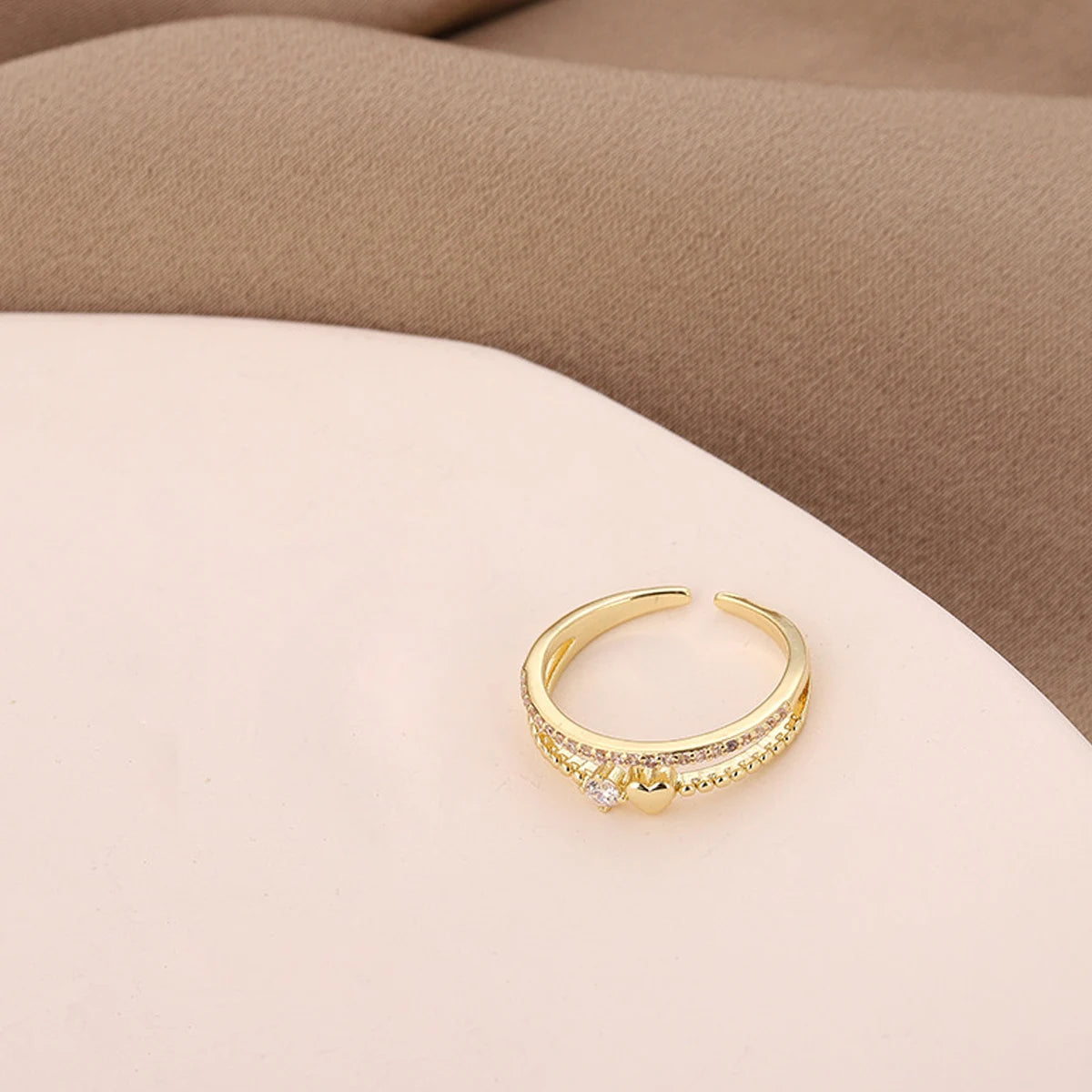 Herz Ringe Für Frauen Gold Farbe Doppel Herz Ring Hochzeit Verlobung Schmuck Zubehör Geschenk Bijoux