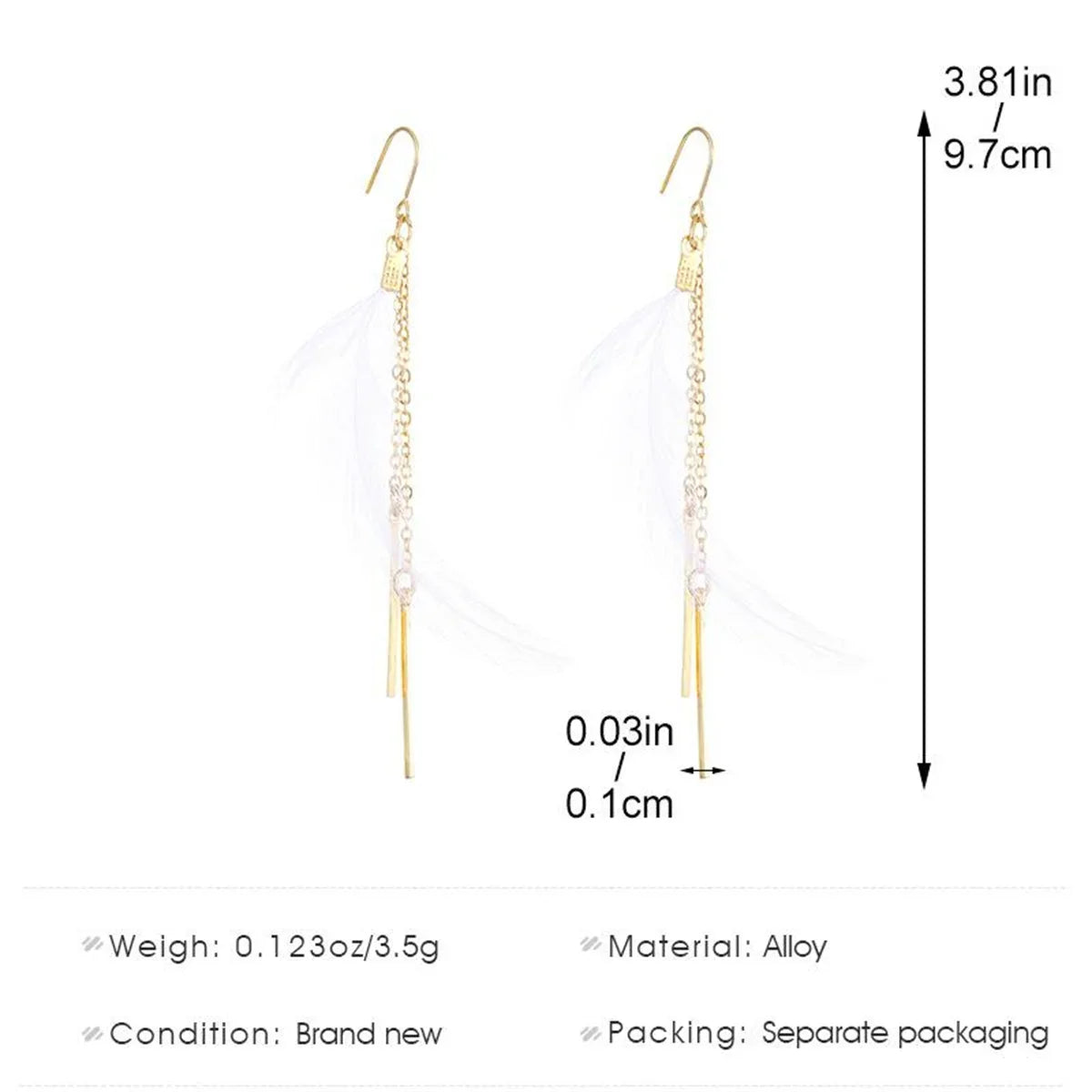 Neue europäische und amerikanische Retro-Mode kreatives Design Feder ohrringe exquisite Quasten ohrringe als Schmuck geschenk für Freunde