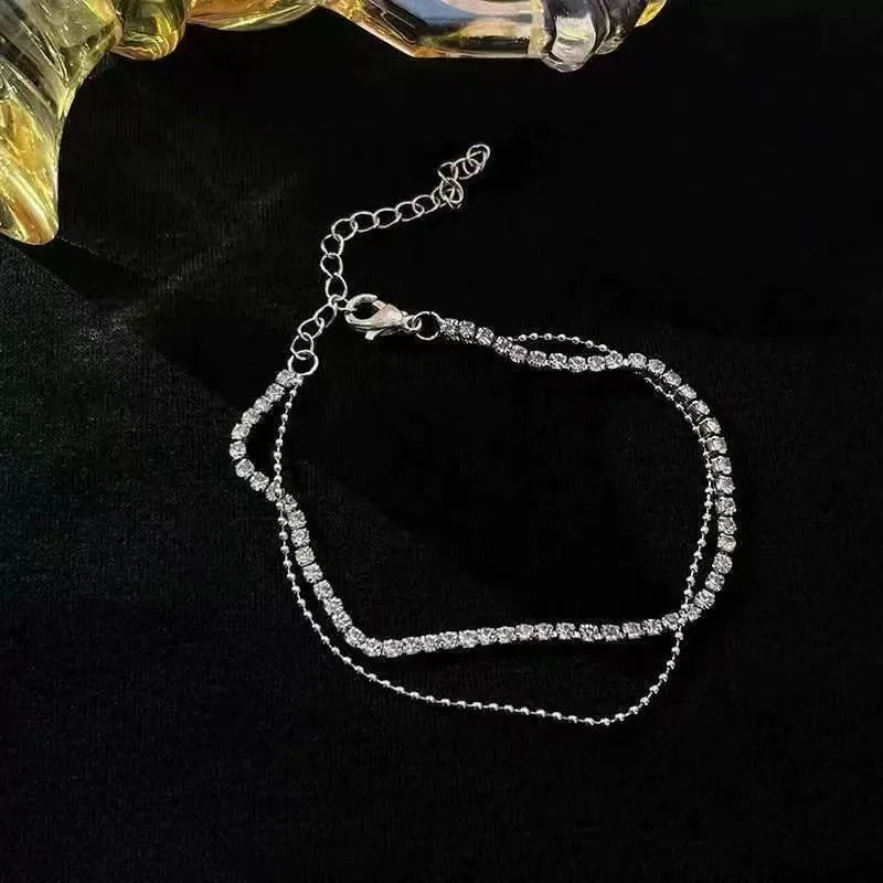 1pc Strass Kette Fußkettchen für Frauen Luxus glänzende Knöchel Armband auf Bein weibliche Hochzeits feier Schmuck Fuß zubehör neu