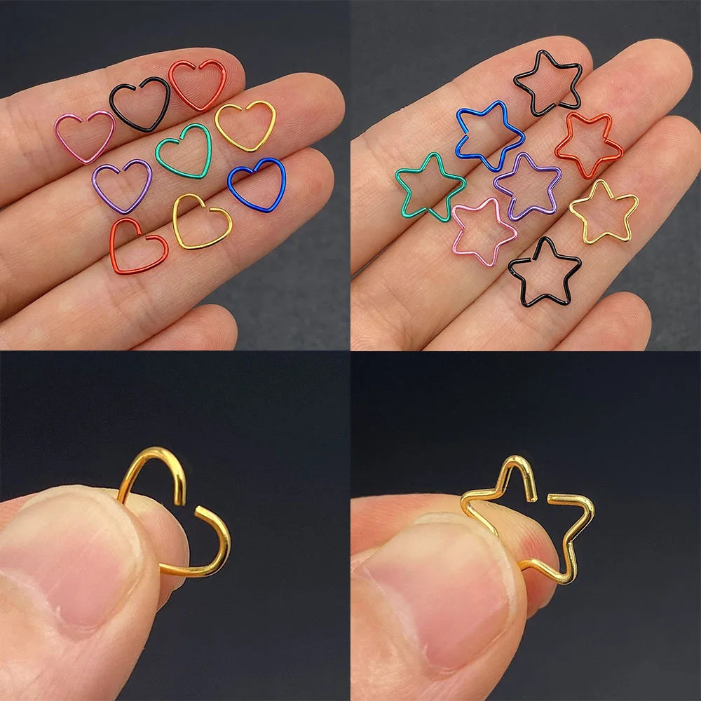 Körperschmuck Chirurgenstahl Daith Herz Ring Knorpel Tragus Piercings Hoop Lippe Nasenringe Orbital Ohrstecker Helix Schmuck