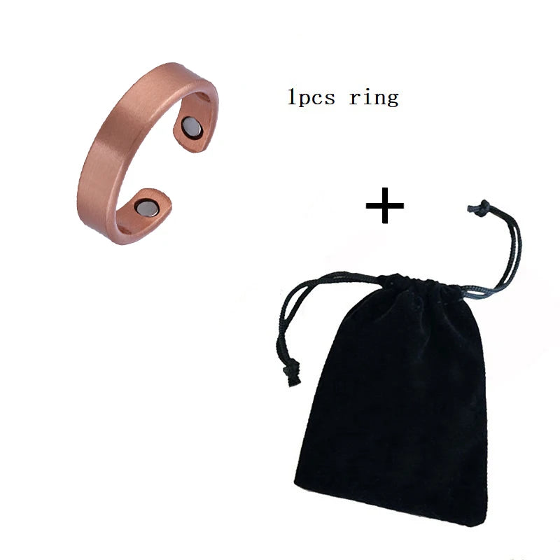 Einfache Schmuck-Set Reinem Kupfer Armband Ringe Manschette Magnetische Armreifen Für Frauen Männer Arthritis Gesundheit Solide Kupfer Schmuck