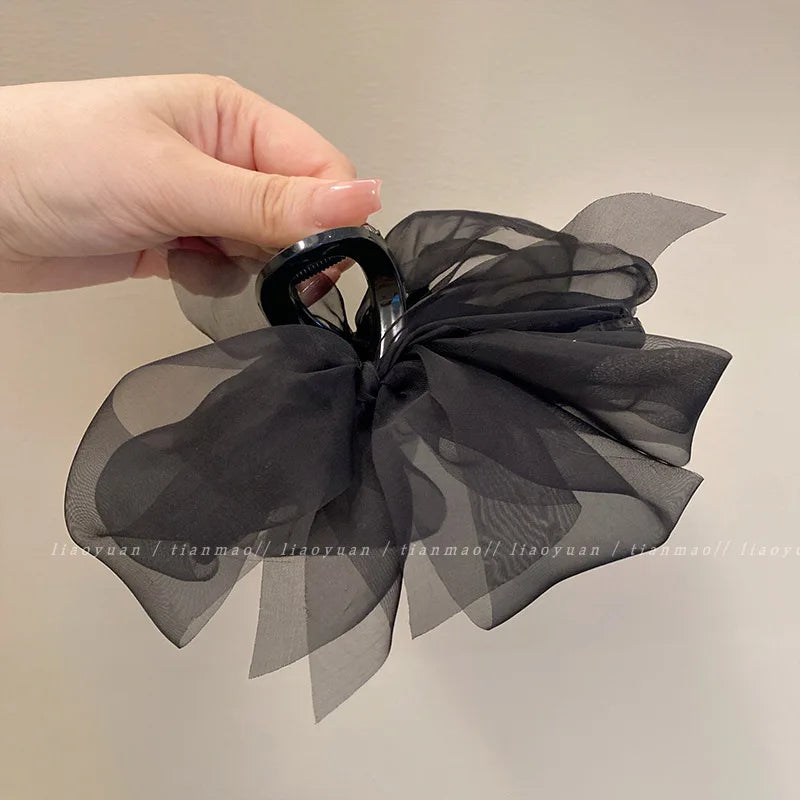 Neue Mesh Bogen Grip Clip Weibliche Pferdeschwanz Geflecht Haar Klaue Clip Elegante Mädchen Haar Clip Haar Zubehör Geschenk Kopfschmuck