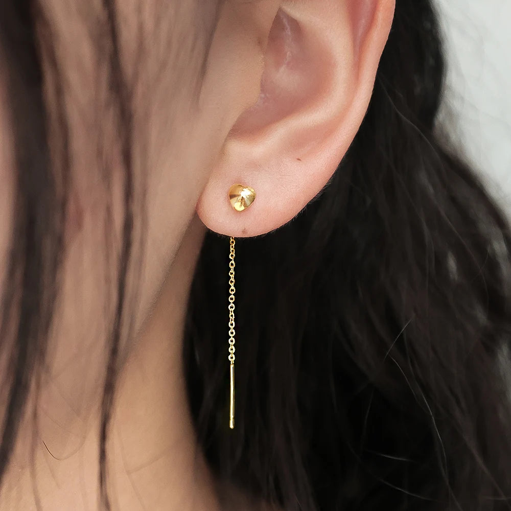 Edelstahl Herz Baumeln Ohrring Geometrische Herz Lange Quaste Kette Tropfen Ohrringe für Frauen Minimalismus Ohr Linie Kpop Schmuck