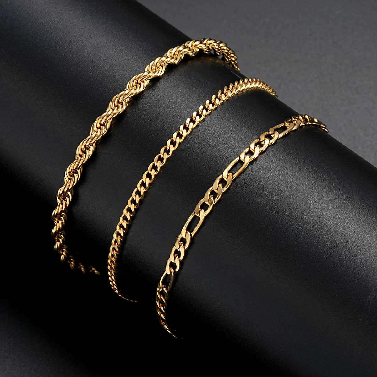 3 teile/satz Edelstahl Punk Kubanischen Kette Armband für Männer Minimalistischen Silber Farbe Hip Hop Armband Party Mode Schmuck Geschenke