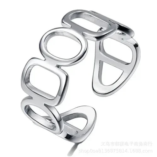 925 Sterling Silber einfache Punk Hohl ringe für Frauen geometrische Mode offen verstellbare handgemachte Party Schmuck Geschenk Allergie