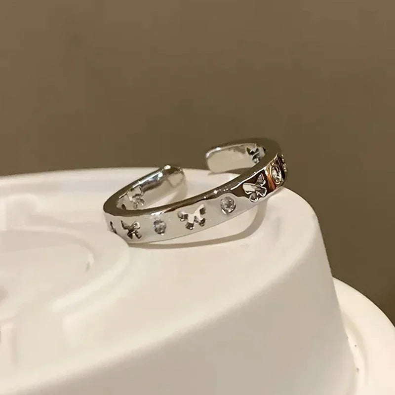 Bowknot Ringe Verstellbare Öffnung Ringe Für Frauen Mädchen Finger Kreise Zeigefinger Schmuck Zubehör Paar Ring