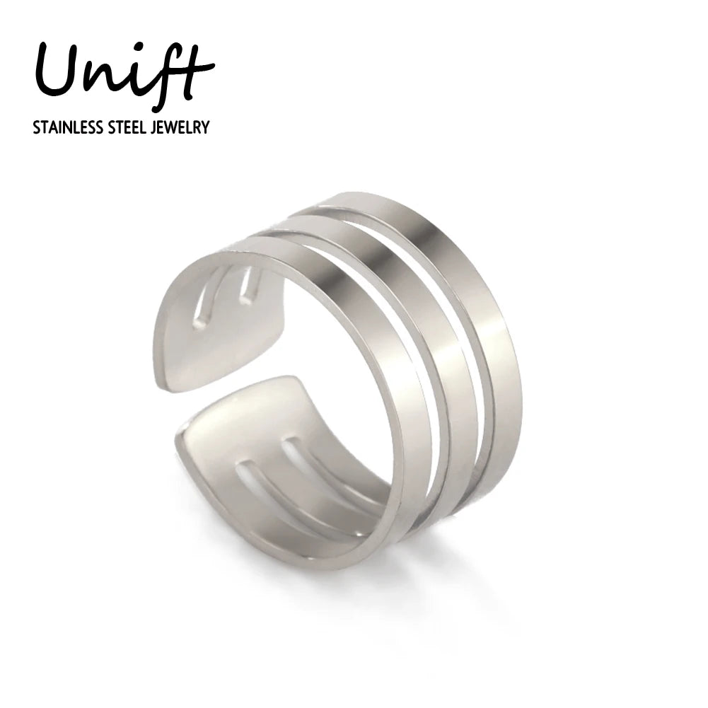Unift Edelstahl Einfache Geometrische Ring Männer Frauen Einstellbare Finger Ringe Trendy Paar Minimalistischen Schmuck Zubehör Geschenk
