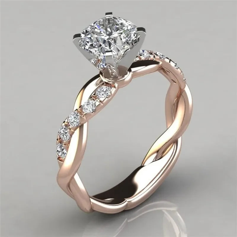 Mode Luxus Strass Ringe für Frauen Männer Koreanische Romantische Shiny Zirkon Kreuz Liebhaber Ring Engagement Hochzeit Schmuck Geschenk