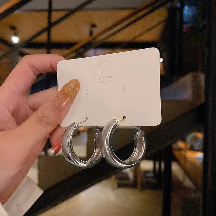 Mode Übertrieben Großen Kreis Creolen für Frauen Erklärung Schmuck Glatte Kreis Ohrringe Femme Boucles d'oreilles