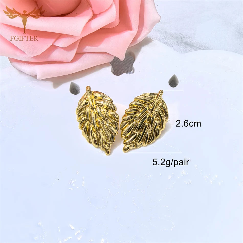 Elegante lässige Blatt-Ohrringe, vergoldeter Edelstahl, Ohrpiercing-Schmuck, Raubtier-Ohrstecker, Damen- und Mädchen-Geschenke mit Box