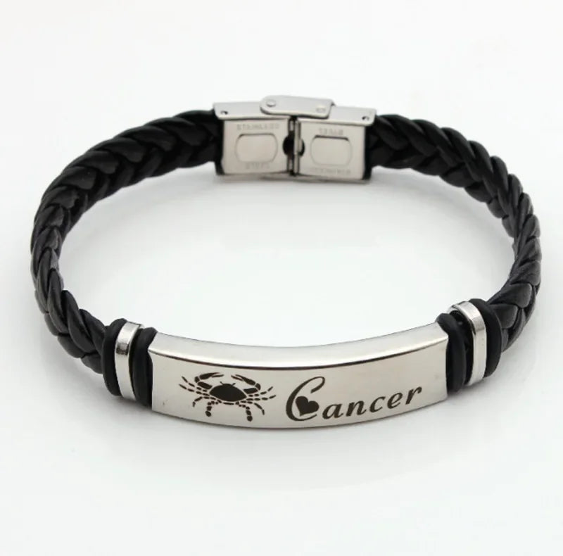 Zwölf Sternbild Charm Armband 12 Sternbild gewebtes Leder armband geflochtener Armreif Schmuck Handgelenk Geschenk zubehör
