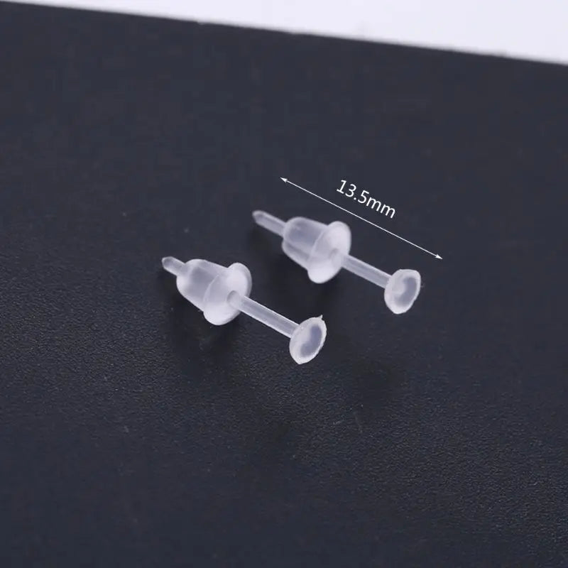 Für kreative 100er-Set transparente Ohrringe aus Kunststoff, Ohrstecker aus Silikon, Ohrstecker, Piercing-Halterungen für Frauen