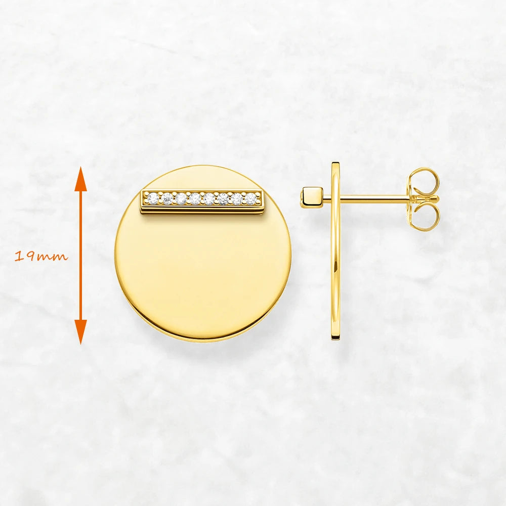 Halskette und Ohrring Schmuck Set runde Verzierung brandneue 925 Sterling Silber zusammen für immer trend iges Geschenk für Frauen