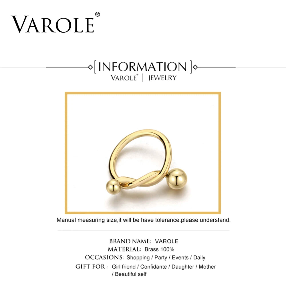 VAROLE Einfache Hochzeit Paare Ringe für Frauen Gold Farbe Linie Stil Geknotet Ring Anel Schmuck Großhandel