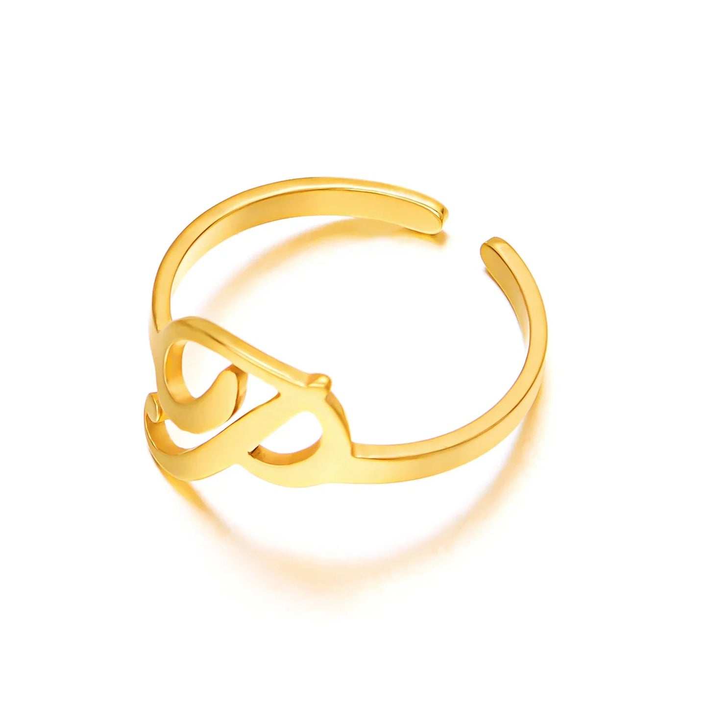 Ringe mit Anfangsbuchstaben für Damen, goldfarben, Edelstahl, A-Z, Buchstabe, verstellbarer Ring, ästhetisch, Hochzeit, Weihnachten, Schmuck, Geschenk