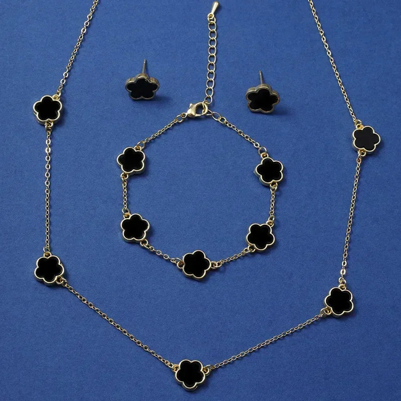 Neue Einfache Runde Perle Linie Imitation Perle Ringe Ohrringe Anhänger Halskette Vier-Stück Sets für Frauen Trend Jewerly Set Paty geschenk