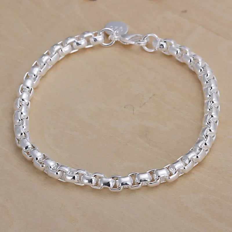 Feines 925er-Sterlingsilber, edle, schöne Kette, solides Armband für Damen und Herren, Charms, Party-Geschenk, Hochzeit, Modeschmuck, heißes Modell