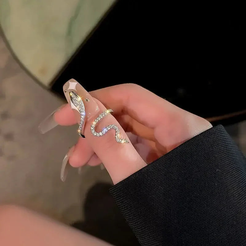 Y2k Unregelmäßige Offene Ringe Kristall Herz Bogen Schlange Finger Ringe für Frauen Mädchen Kpop Süße Trendy Ästhetischen Schmuck Geschenk Großhandel