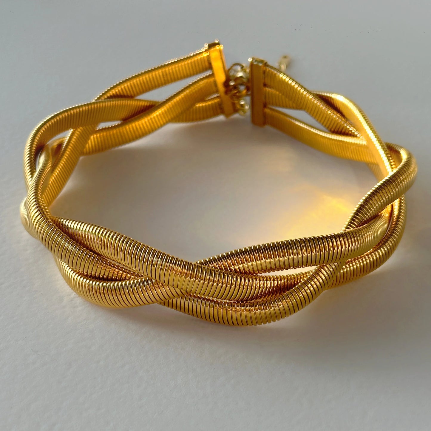 DASEIN 2025 Neue 18 Karat vergoldete Eden Dreischichtige gewebte Halsband-Halskette, anlaufgeschützter Edelstahlschmuck für Damen und Herren