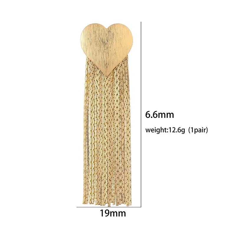 Zhukou Herz Quaste Ohr stecker für Frauen koreanischen Stil Temperament Abendessen Tropfen Ohrringe Modeschmuck Großhandel