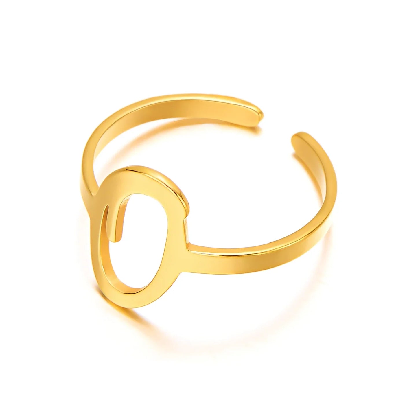 Ringe mit Anfangsbuchstaben für Damen, goldfarben, Edelstahl, A-Z, Buchstabe, verstellbarer Ring, ästhetisch, Hochzeit, Weihnachten, Schmuck, Geschenk