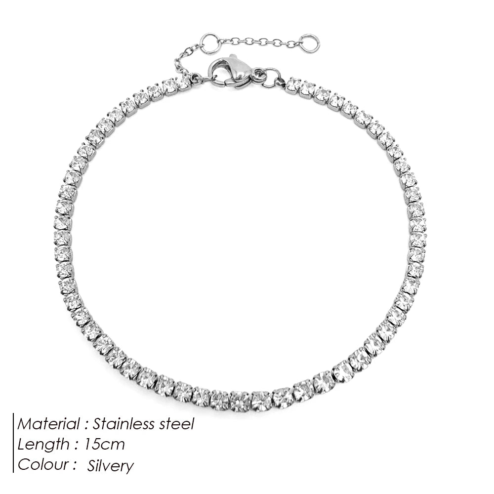 eManco Damen-Tennisarmband aus Edelstahl mit Zirkonia, hochwertiger Brautschmuck, Factory Outlet