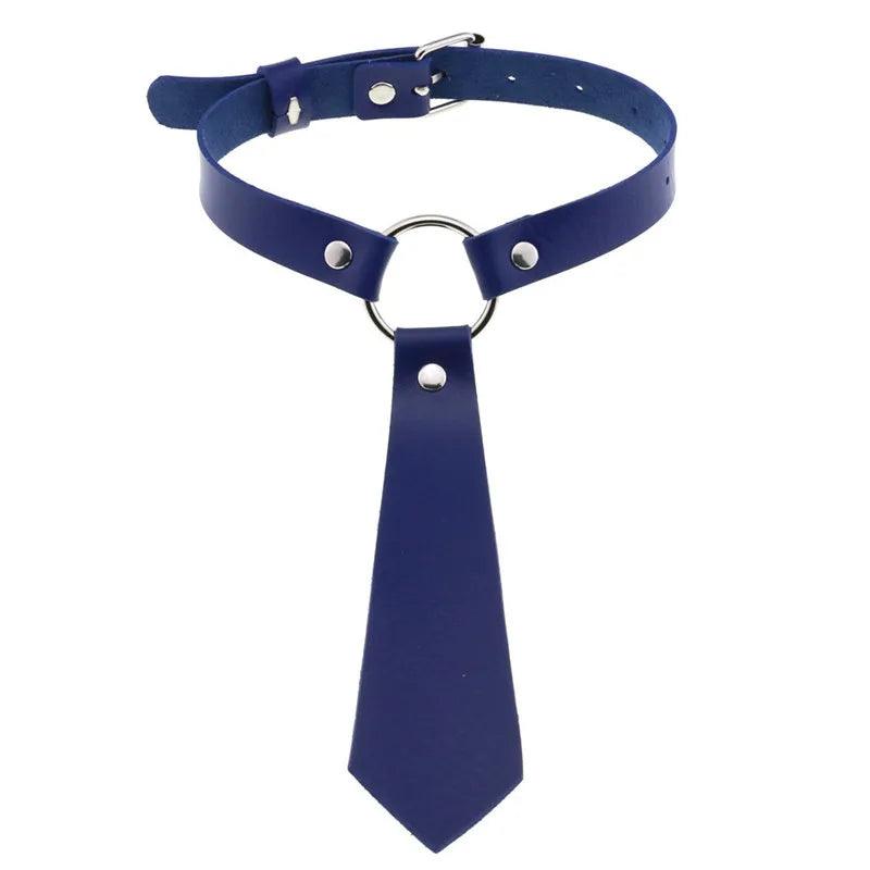 2022 neue Gothic Pu Leder Fliege Kragen Choker Halskette für Frauen Punk Bondage Kragen Halskette Männer Schmuck Drehmomente