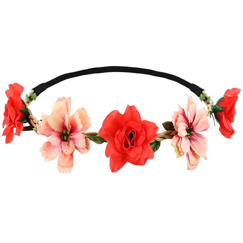Mode süße Braut Blumen Stirnband für Frauen Mädchen böhmischen Stil Blume Krone Haarband Party Cosplay Haarschmuck