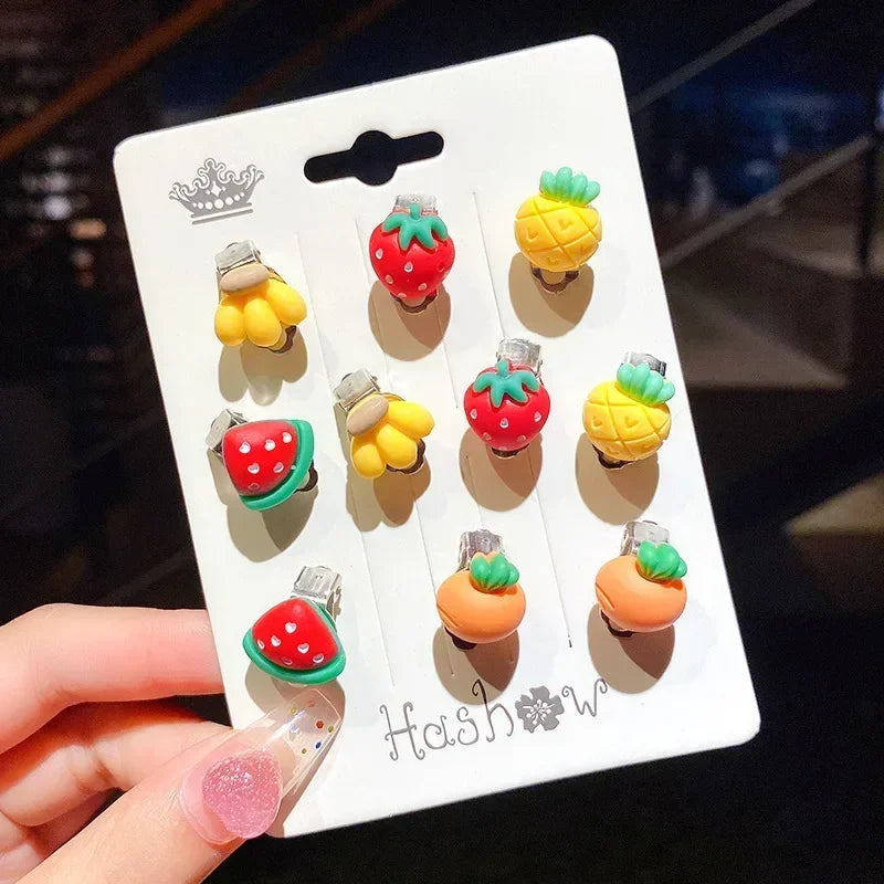 Neue 10 stücke Nette Mädchen Ohrringe Ohr Clip Kein Ohr Loch Blume Ohrringe Kinder Prinzessin Mädchen Geburtstag Geschenke Kinder Zubehör