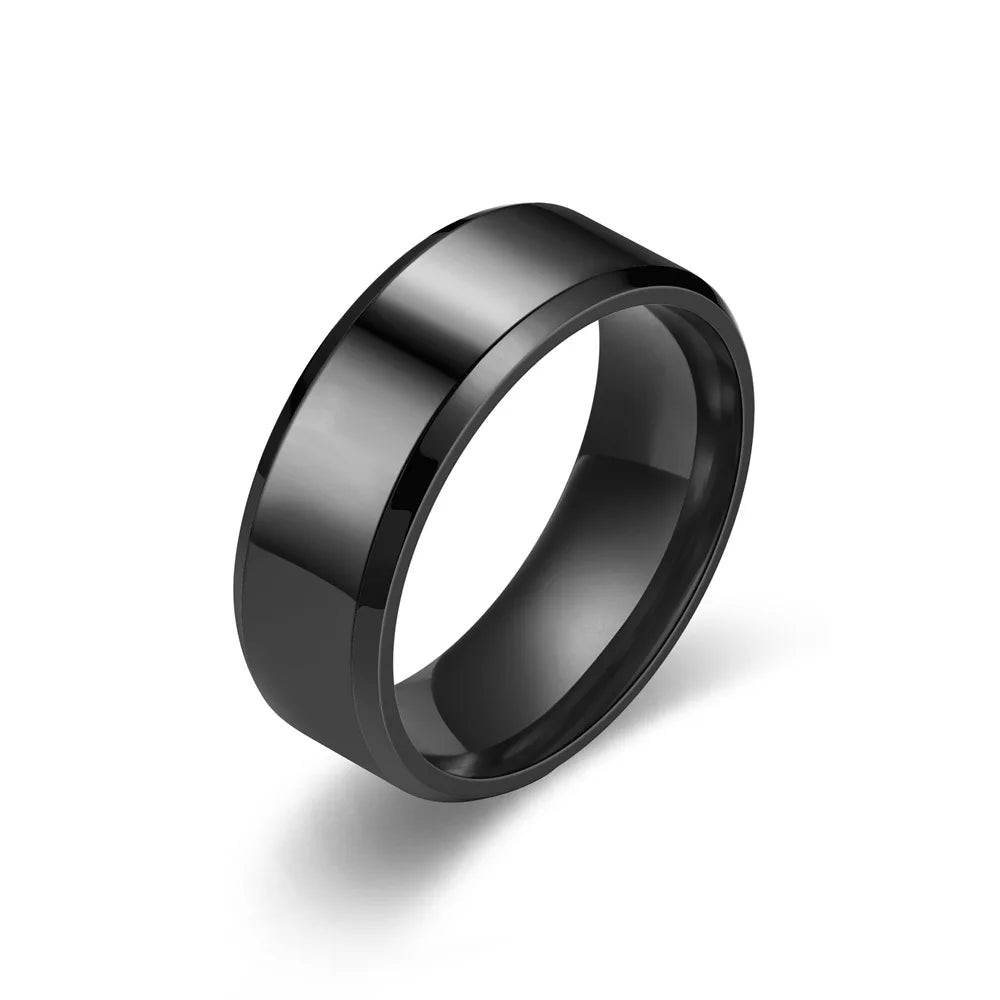 7 farben 8mm Männer Ringe Titan Edelstahl Ringe Für Männer Frauen Matt Gebürstet Hochzeit Verlobungsring Paar Schmuck geschenk