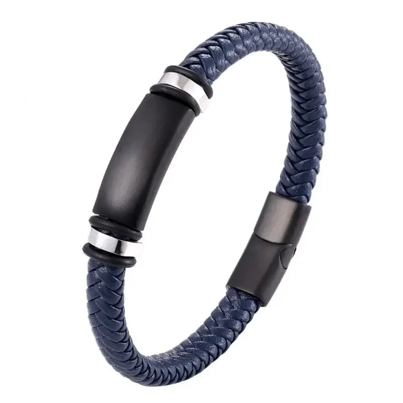 Retro Punk Fahrradkette handgewebtes Lederarmband mit Metallschnalle für Männer Motorradfahrer Rock Party Schmuck Geschenk
