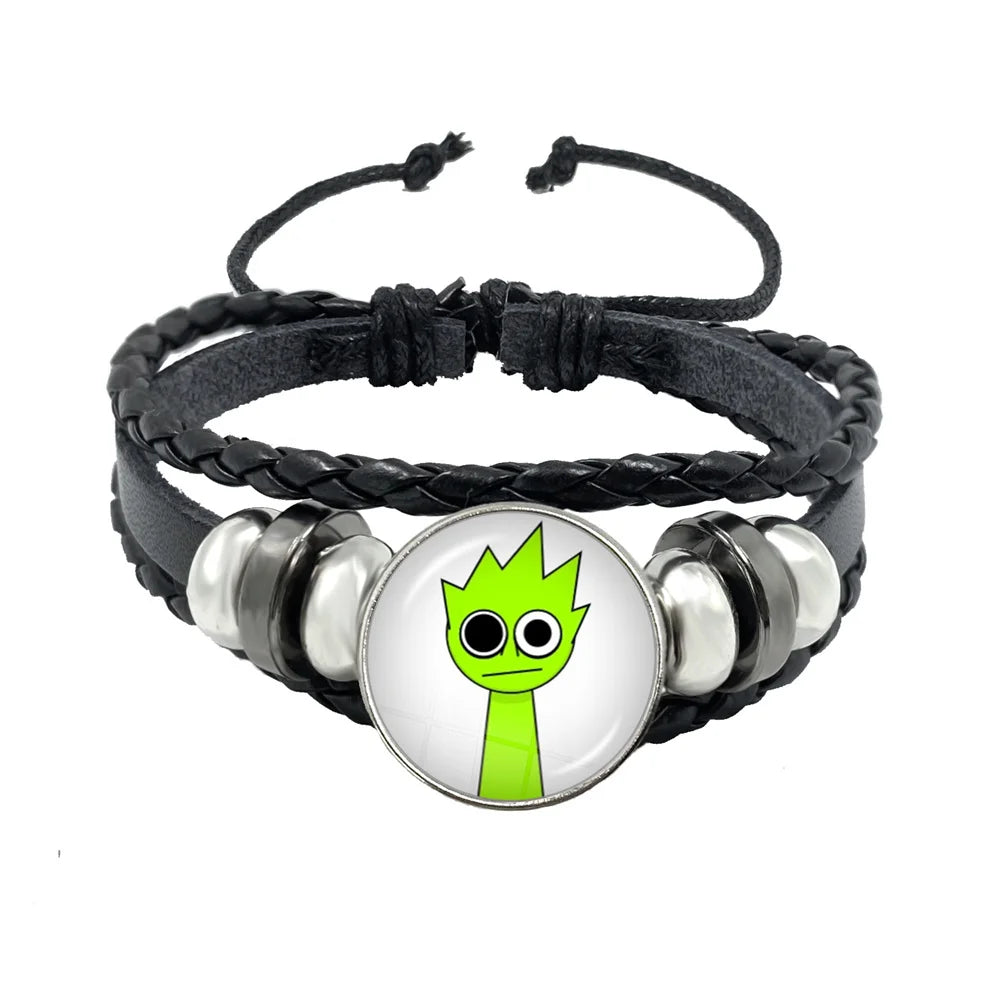 Sprunki Incredibox Anime Cartoon Charakter Leder Seil Armband Kunst Mehrschichtige geflochtene Armbänder Handgefertigte Schmuckzubehör