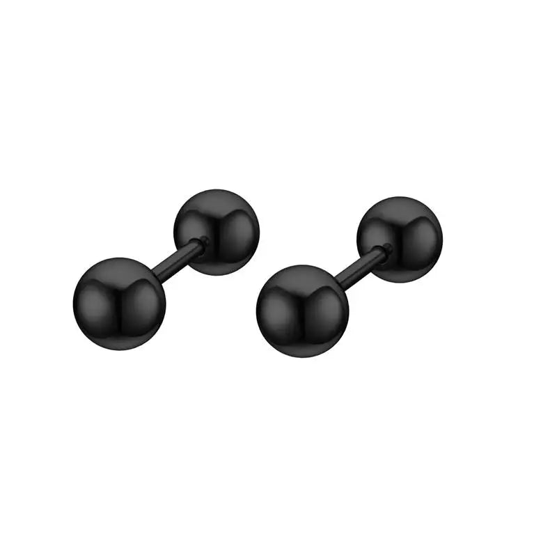1 paar Edelstahl Runde Schwarz Ohr Studs Männer 3-8mm Punk Stud Ohrring Für Männer Push zurück Stud Ohrring Für Frauen Schmuck