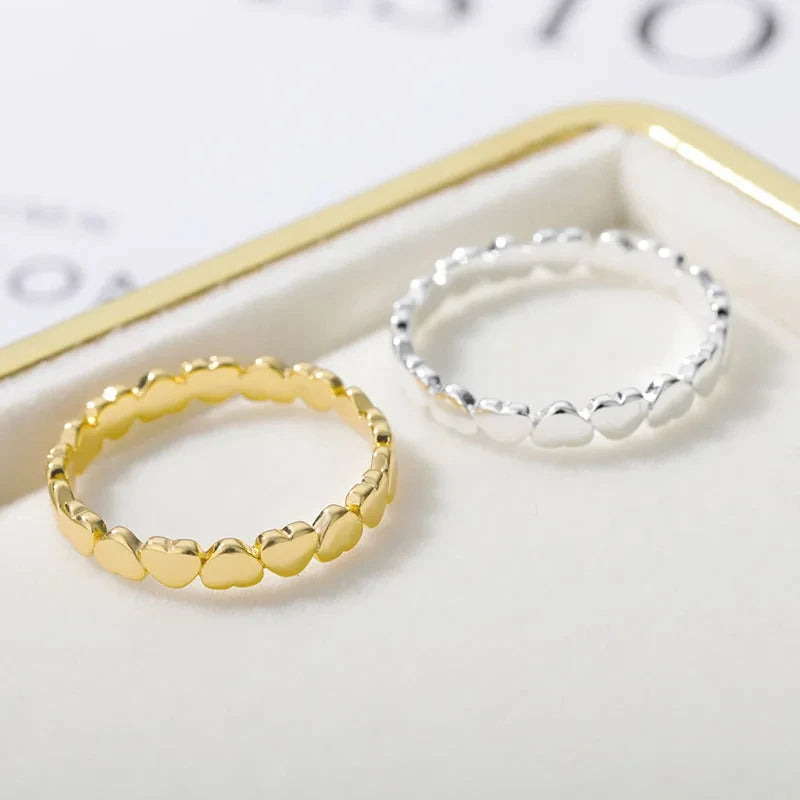 Edelstahl Herz Ringe Für Frauen Gold Farbe Herz Verlobung Hochzeit Ring Luxus Hochzeit Ästhetischen Mode Schmuck Geschenk