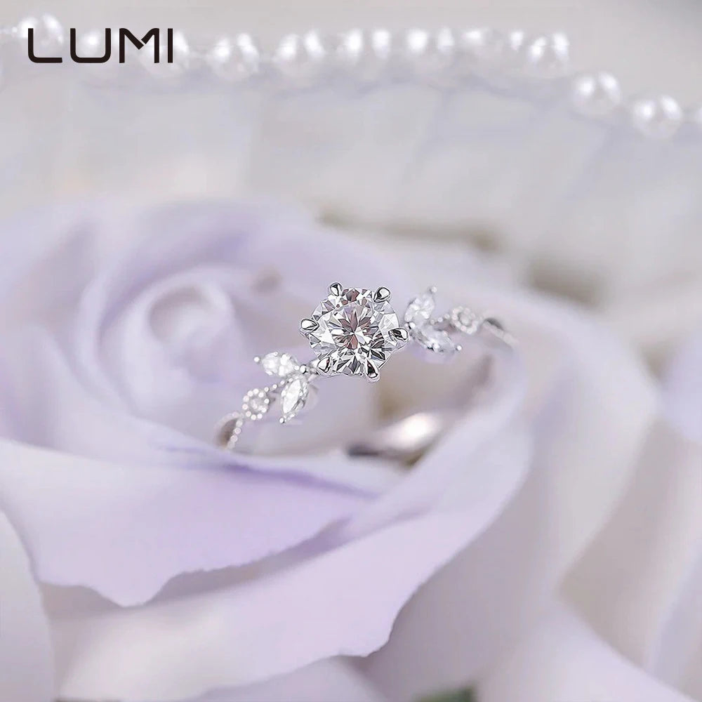 1 CT zertifizierter Moissanit-Olivenzweig-Ring für Damen – hypoallergener Ehering aus 925er Sterlingsilber, feiner Schmuck